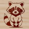 A vector illustration of a raccoon animal in a detailed style.