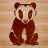 Vector graphic design of a wild animal badger for crafting or design projects.