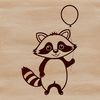 Raccoon illustration in vector format, suitable for digital design and cutting machine projects.