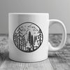 Forest Landscape Silhouette A detailed forest landscape with various trees and foliage.