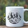 Nature Landscape Illustration A detailed illustration of a forest landscape featuring multiple trees and foliage.
