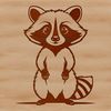 A graphic representation of a raccoon in SVG design.