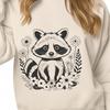 Floral Raccoon Illustration A vector illustration of a raccoon in a floral setting, suitable for various design applications.