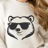 A vector illustration of a badger with sunglasses, rendered in high detail.