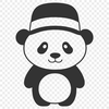 Cute Black and White Panda Bear A large black and white bear with a distinctive fur pattern.