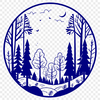 Dense Forest Silhouette Vector Art An SVG vector graphic representation of a dense woodland area with foliage and trunks.