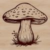 Mushroom Graphic SVG Design A graphic representation of a mushroom in scalable SVG design.