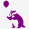 An SVG vector graphic design featuring a close-up of a badger's face.