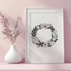 Elegant Floral Design Wreath Illustration A digital wreath illustration designed using vector graphics for seamless scaling and customization.