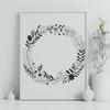 Circular Floral Garland A floral design in the shape of a circular wreath, created as a scalable vector graphic.