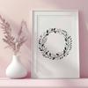 Vector Wreath Clip Art Illustration A digital illustration of a decorative wreath featuring intricate details suitable for vector art projects.