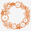 Floral Wreath SVG Clip Art A floral wreath designed as a vector graphic, suitable for use in digital designs and craft projects.