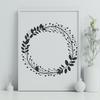 Free Digital Floral Wreath Clip Art A floral wreath design made from individual flowers and leaves, suitable for digital cutting machines like Cricut.