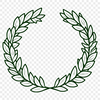 A detailed floral wreath design made from connected lines and shapes.