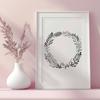 Beautiful Floral SVG Template for DIY Projects A floral design vector wreath for crafting and DIY projects.
