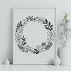 A floral wreath design created as an SVG file, suitable for digital use in various formats.