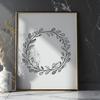A floral SVG design featuring a stylized wreath with various flowers and leaves.