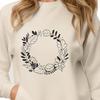 Vector Decorative Wreath SVG Cut File A decorative floral wreath designed with vector shapes, suitable for cutting machines like Cricut or laser cutters.