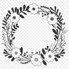 A floral wreath design created as a vector image suitable for various applications.