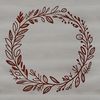 A floral wreath made up of intertwining elements in a graphic design format.
