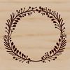 A floral design made up of intertwined elements forms the shape of this vector art wreath.