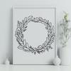Beautiful Clip Art Wreath Vector A floral design vector wreath created with precise lines and shapes.