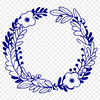 Digital Floral Wreath Template for Editing A digital floral wreath design created using vector art for easy editing and customization.