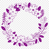 A floral wreath design made from interconnected elements.