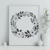 A decorative floral wreath designed as vector art for various uses.