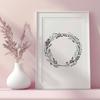 Customizable SVG Clip Art Design A customizable SVG wreath template for digital crafts and DIY projects.