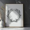 Free Vector Wreath Graphic Art A detailed floral wreath design created as a vector graphic.
