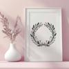 Decorative SVG Wreath Template A floral SVG design featuring a decorative wreath, ideal for cutting machines like Cricut or laser cutters.