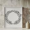 Customizable Wreath Vector Image A floral wreath design created as a vector image, suitable for use with cutting machines like Cricut or laser cutters.
