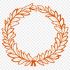 Decorative Leaf Wreath Design A floral design in vector format, featuring a decorative wreath made up of leaves and flowers.