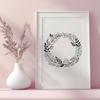 Beautiful Interlocking Flower Wreath A floral patterned wreath made from intertwined flowers and leaves, suitable for vector design or cutting machine projects.