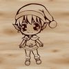 Free Vector Christmas Elf Clip Art A small, mischievous elf standing on a snowy background, dressed in traditional Christmas attire.