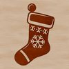 Festive Christmas Stocking Illustration A digital vector illustration of a Christmas stocking with a festive design.