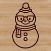 Free Christmas SVG Snowball Character A snowman made from stacked snowballs with a top hat and scarf, suitable for winter and Christmas designs.