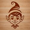 Mischievous Holiday Elf A small, mischievous-looking Christmas elf with pointed ears and hat.