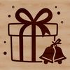 A simple vector graphic illustration of a gift box with a bow on top.