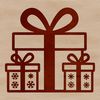 A simple vector graphic representation of a rectangular gift box with a ribbon and bow.