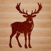 A stylized vector illustration of a reindeer against a simple background.