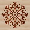 A delicate six-pointed snowflake with intricate details, suitable for vector art and cutting machine designs.
