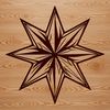 A digital illustration of a Christmas star with geometric design elements.