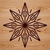 An SVG illustration of a stylized star shape with clean lines and sharp edges.