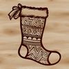 Christmas Stocking Vector Art A traditional Christmas stocking with ornate details, designed as a vector graphic.