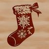 SVG illustration of a festive holiday stocking.