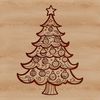 Festive Christmas Tree Ornament Design A stylized vector illustration of a classic Christmas tree decorated with ornaments and lights.