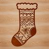 Christmas Stocking Design Clip Art Christmas stocking clip art design in vector format for digital cutting machines and DIY projects.