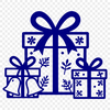 A minimalist gift box with a ribbon, suitable for vector art and commercial use.